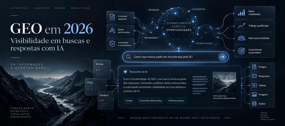 Guia Completo de GEO em 2026: Como Construir Visibilidade em Buscas e Respostas com IA